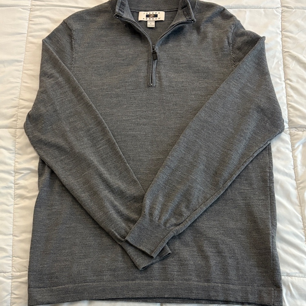 Joseph Abboud Men's Charcoal 1/4 Zip-Up Sweater